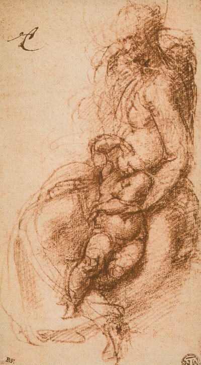 Studie für eine Madonna mit Kind von Michelangelo Buonarroti